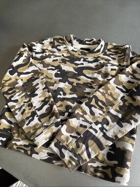 Joe's Jeans Women's Camo Crewneck Sweatshirt - Olive, Black, Cream